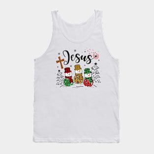 Faith Love Snowman Jesus Dandelion Christmas Family Xmas Tank Top